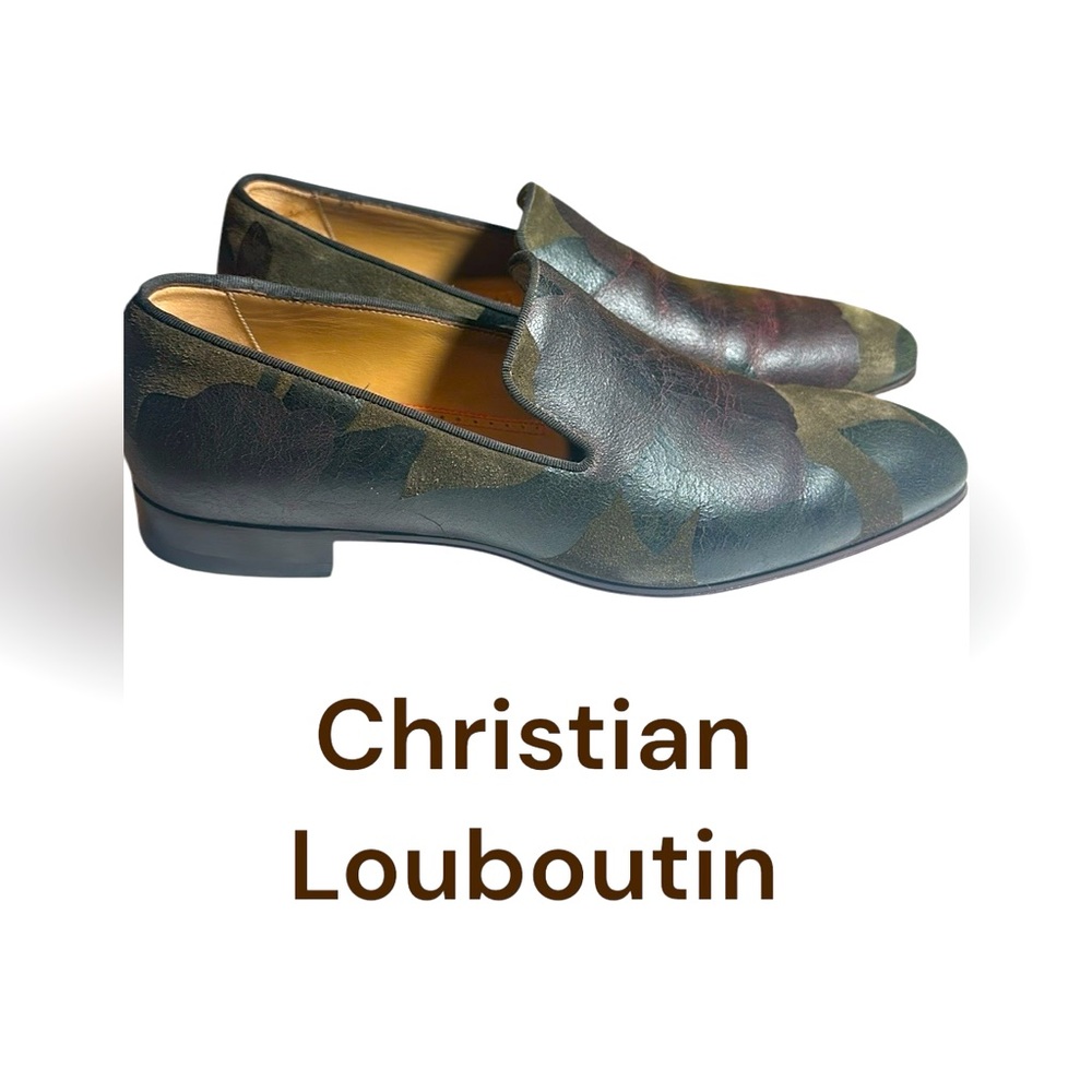 Christian Louboutin slippers shoes Dandelion Crosta Loafers 40.5 camo